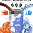 thumbnail image 3 of Floral 30oz Handheld Travel Tumbler with Handle – Double Wall Stainless Steel Insulated Cup, Flip Straw Lid, Leak-Proof & BPA-Free, Durable Hot & Cold Drink Mug,Thanksgiving, Xmas, Spring ,Flower, 3 of 6