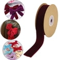 thumbnail image 1 of Cinta de terciopelo, cinta de floristería, cinta de terciopelo de una sola cara, rollo con carrete para envolver regalos, manualidades hechas a mano, Rojo oscuro, 1 of 8