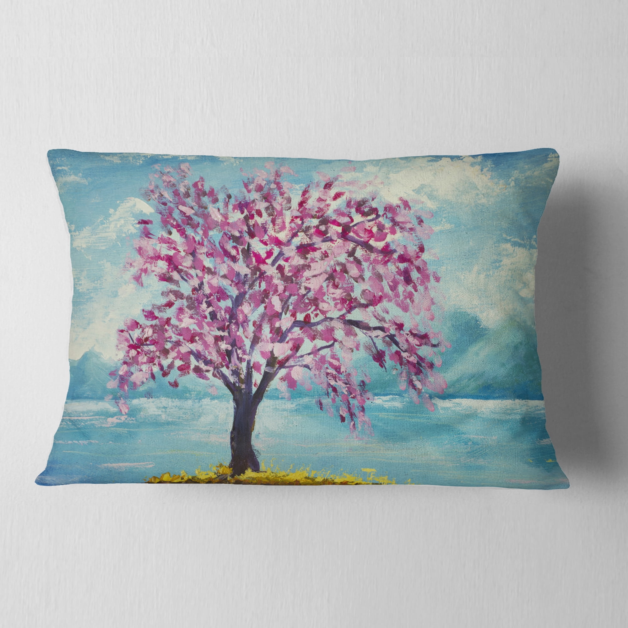 Designart 12" x 20" Multi-color Polyester Throw Pillow