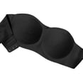 thumbnail image 3 of Womens Strapless Jelly Bras Push Up Padded Bandeau Wireless Half Bra(Black,S), 3 of 7