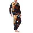 thumbnail image 2 of Hirioo Prairie Meditating Raccoon for Men's Pajama Sets 2 Piece Pjs Men's Long-Sleeved Pajama Set Button Down Sleepwear,S-XXL-Medium, 2 of 7