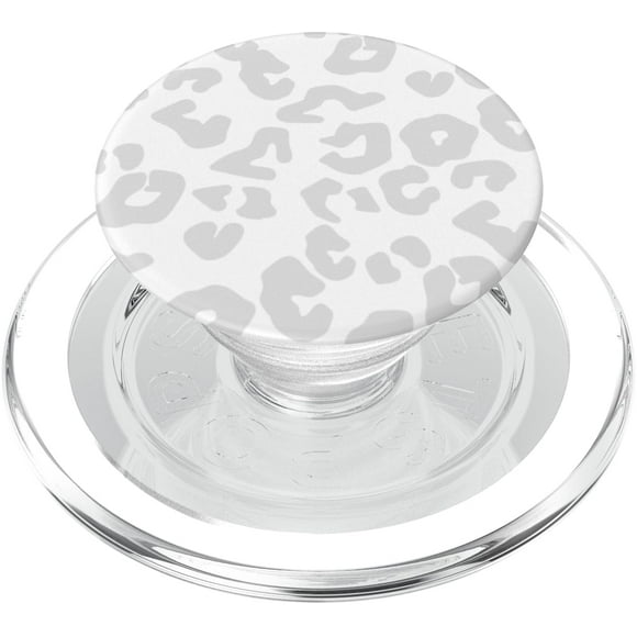 PopSockets PopGrip para teléfonos y tabletas gris con estampado de leopardo
