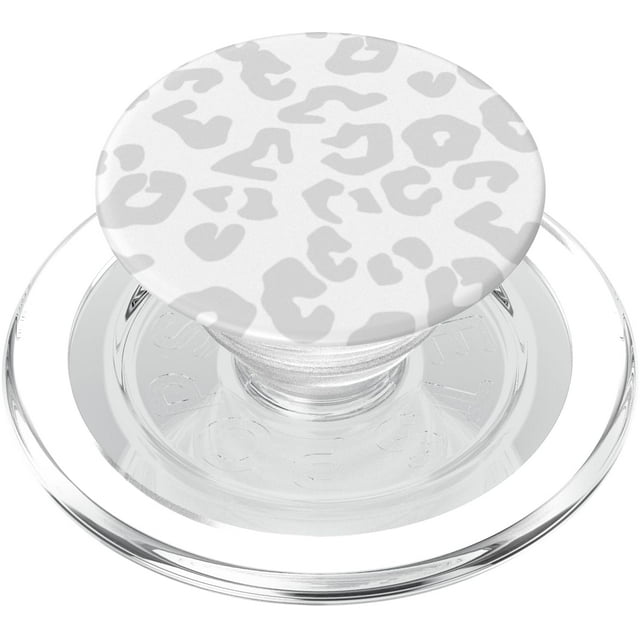 PopSockets PopGrip para teléfonos y tabletas gris con estampado de leopardo