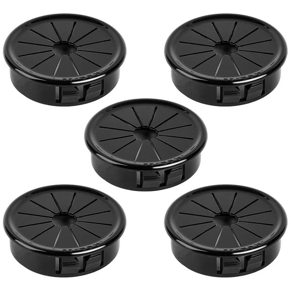 5PCS 38mm 1-1/2 Inch Cable Grommets Desk Grommet Black Buckle Type Desk Wire Hole Cover for Cables and Cords Management