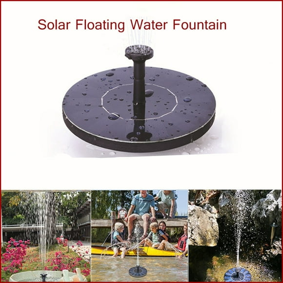 Mini Fontaine d'Eau Flottante Solaire pour Décoration d'Étang de Piscine de Jardin Taille: 13.5x13.5x3.8 Cm