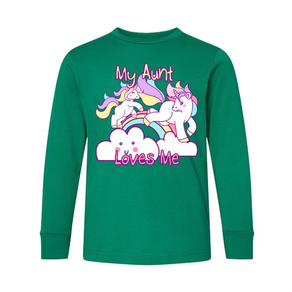 Inktastic My Aunt Loves Me Unicorn Long Sleeve Youth T-Shirt