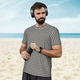 thumbnail image 4 of Wukai Houndstooth Black And White Print Men's Short-Sleeved Mesh T-Shirt,Quick-Dry Short Sleeve Workout T-Shirt-6X-Large, 4 of 8