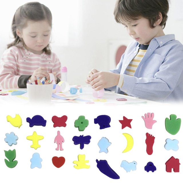 Stamper De Pintura De Esponja, Suministros De Pintura Artística Para Niños, Esponja Artesanal De Pintura Reutilizable Duradera Para Niños seitruly FN005553-00