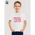 thumbnail image 3 of MAWOTEA BECAUSE I'M KIM. THATS WHY. Pattern T-shirt, Playful Graphic T-shirt for Kids, Size 3-13Years, 3 of 5