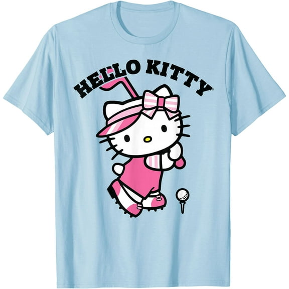 Hello Kitty Golf Cute DTG Print Unisex T-Shirt