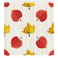 thumbnail image 3 of Ambesonne Fall Leaves Shower Curtain, Leaves in Doodle Style, 69"Wx70"L, White Mustard Dark Coral, 3 of 3