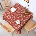 thumbnail image 2 of Red Christmas Gingerbread and Mitten Pattern Square Tablecloth,Waterproof Square Table Cover,Wipeable Spillproof Washable Table Cover for Home Kitchen Party Decor 42"X42"(107x107cm), 2 of 6