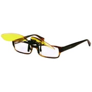 Natures Pillow - NightView Clip Ons Glasses Anti-Glare Safe Night Driving- Unisex Brown one size