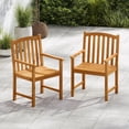 thumbnail image 2 of Gymax 2PCS Outdoor Dining Chairs Acacia Wood Slatted Patio Chairs w/ Inclined Backrest, 2 of 7