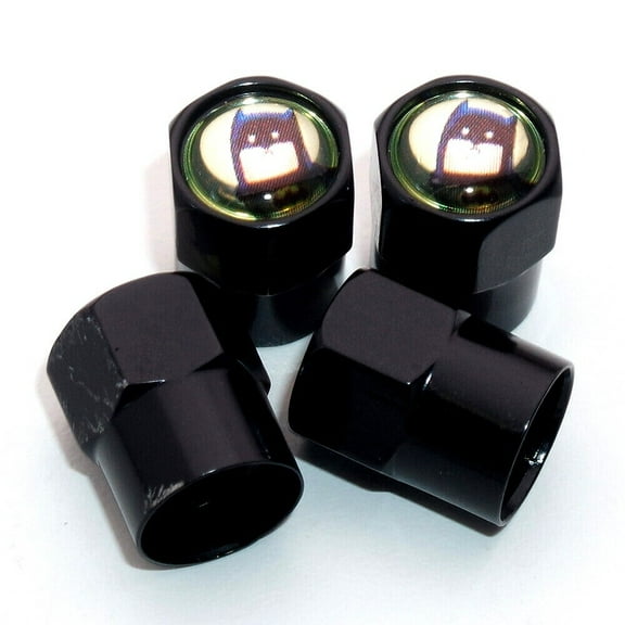 4pcs Hex Fit Batman Car Wheels Tire Air Valve Caps Stem Dust Cover Decor Black