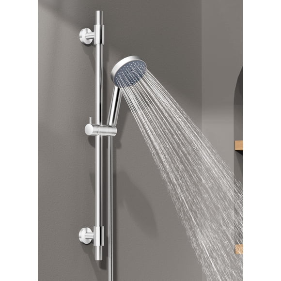 KES Pomme de Douche à Main Barre de Glissière de Douche de 30 Pouces et Tuyau de 59 Pouces, Pomme de Douche Réglable à 5 Fonctions avec Barre de Glissière de Douche Murale Ensemble Teinture 18/8