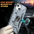 thumbnail image 3 of Nalacover Rugged Case for iPhone 13, Heavy Duty Hybrid PC + TPU Military Grade Shockproof Cover with Rotated Ring Holder Kickstand Magnetic Car Mount Non-Slip Case, Armygreen, 3 of 8