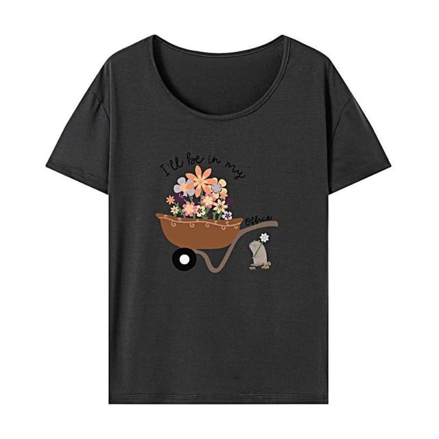 Camiseta para mujer con cuello redondo y cuello redondo, camisetas de verano para el trabajo, mochilero, mujer XL