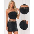 thumbnail image 2 of DARING DIVA Women's Y2K Western Stretchy Mini Length Jean Short Skirt with Belt S Black, 2 of 6