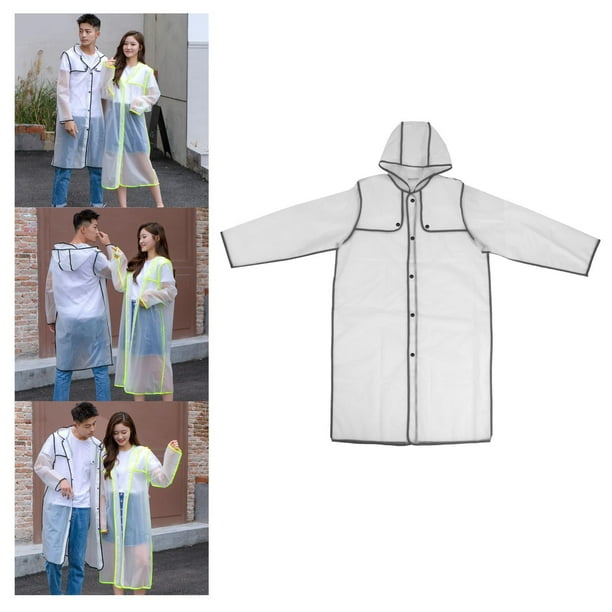 Poncho de Lluvia con Capucha, con Capucha Impermeable Reutilizable EVA Equipo de Lluvia de Chaqueta Larga Ropa de Lluvia Abrigos de Lluvia Negro L Macarena Poncho de lluvia