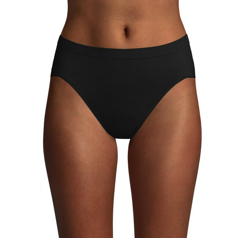 Bali Comfort Revolution Microfiber Hi-Cut Panty, 3-Pack Black/Black/Black  6/7 Women's
