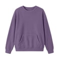 thumbnail image 6 of Axdhxbd Womens Sherpa Sweatshirts with Pocket Crew Neck Sweatshirt Loose Fit Long Sleeve Pullover Tops Warm Winter Fleece Sweatshirt for Daily Vacation S-2XL, 6 of 8