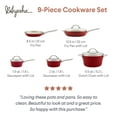 thumbnail image 3 of Ayesha Curry Home Collection 9 Pc Porcelain Enamel Nonstick Cookware Pots and Pans Set, Sienna Red, 3 of 9