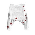 thumbnail image 3 of Aofany Womens Casual Love Heart Shirts Long Sleeve Valentine's Day Tees Long Sleeve Graphic Tees Tops, 3 of 4