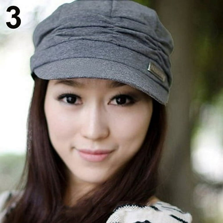 Besufy Adult Women Pleated Peaked Cap Hat Outdoor Sports Travel