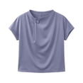 thumbnail image 4 of ClodeEU Women's Ruched Mock Neck Short Sleeve T-Shirt,Slim Fit Crew Neck Tee Gray,Women's Plus L, 4 of 5