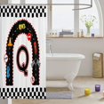 thumbnail image 3 of Erosebridal Alphabet Letter Shower Curtain 72Wx84L, Race Car Bathroom Shower Curtain, Black Q, 3 of 5