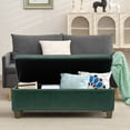 thumbnail image 7 of Foredo Rectangle Ottoman with Storage, Modern Faux Leather Bench with Solid Wood Legs, Ottoman for Living Room, Bedroom and Entryway, Teal, 7 of 7