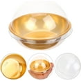 thumbnail image 7 of 50 Pcs Mini Baking Cups with Lids Tutuviw Mini Cake Containers with Clear Dome Lids Cookies Muffins Dome Box for Desserts Cupcake Pans Cheesecake Cake Wedding Birthday Party Buffet (Gold), 7 of 7