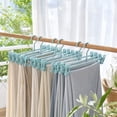 thumbnail image 4 of Plastic Pants Hangers with Adjustable Clips, Non-Slip Skirt Hangers for Closet Organization, Space Saving Design for Trousers and Clothes Drying, 1pcs, 1Pack Blue, 4 of 5