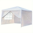 thumbnail image 2 of Heavy Duty 10'x10' Outdoor Canopy Tent - White Party Wedding Gazebo, 4/3 Walls Optional, Magnetic Closure - Durable Frame for Backyard, Garden, Events, Camping, 2 of 8