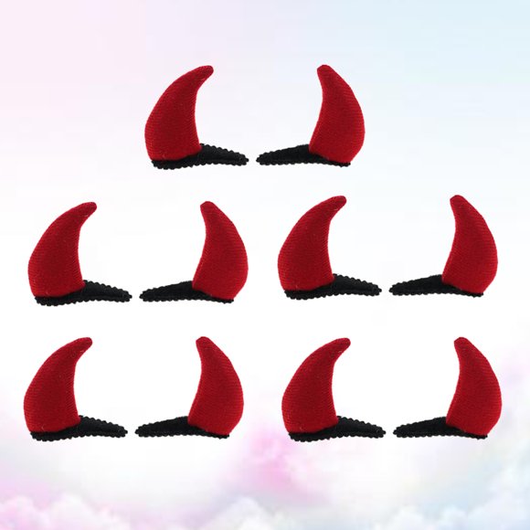 Minkissy 10pcs Horn Hair Accessories Red Hair Pins For Women  Party Decorations