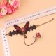thumbnail image 3 of Pulsera de mariposa de encaje negro jinwen estilo gótico con diamantes de imitación rojos Cadena de anillo de pulsera, 3 of 6