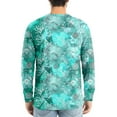 thumbnail image 4 of Men's V-Neck Camouflage Print Long Sleeve T-Shirt Casual Military Style Fashion Top Loose Fit Comfortable Outdoor Shirt,Mint Green,S, 4 of 6