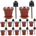 thumbnail image 1 of 30pcs Flowerpot Cake Cups With Lid Shovel Scoop Bottom Tray Plastic Yogurt Cup Dessert Container For Ice Cream Mousse, 1 of 1