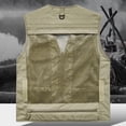 thumbnail image 5 of USNSM (S-5XL) Plus Size Mens Vest Lightweight Vest Multi-Pocket Multifunctional Zipper V-neck Tank Top Travel Work Vest Jacket Yellow S, 5 of 9
