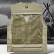 thumbnail image 5 of Ceisia Men's Loose Fit Outdoor Utility Vest Multi-Pocket Breathable Mesh Lining V-Neck Fishing Hiking Volunteer Waistcoat Gifts Khaki S, 5 of 9
