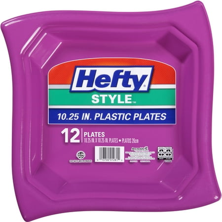 Hefty Style Purple 10.25 IN. Plastic Plates, 12 count - Walmart.com Hefty Style Purple 10.25 IN. Plastic Plates, 12 count - Walmart.com