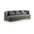 thumbnail image 3 of Meridian Furniture Marquis Gray Velvet Sofa, 3 of 11