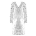 thumbnail image 2 of Ketyyh-chn99 Robes Midi pour Femmes Grande Taille Robe Évasée à Fleurs Robe Mini Décontractée Ample Confortable à Rayures à Manches Longues Longue Robe Blanc,TG, 2 of 4