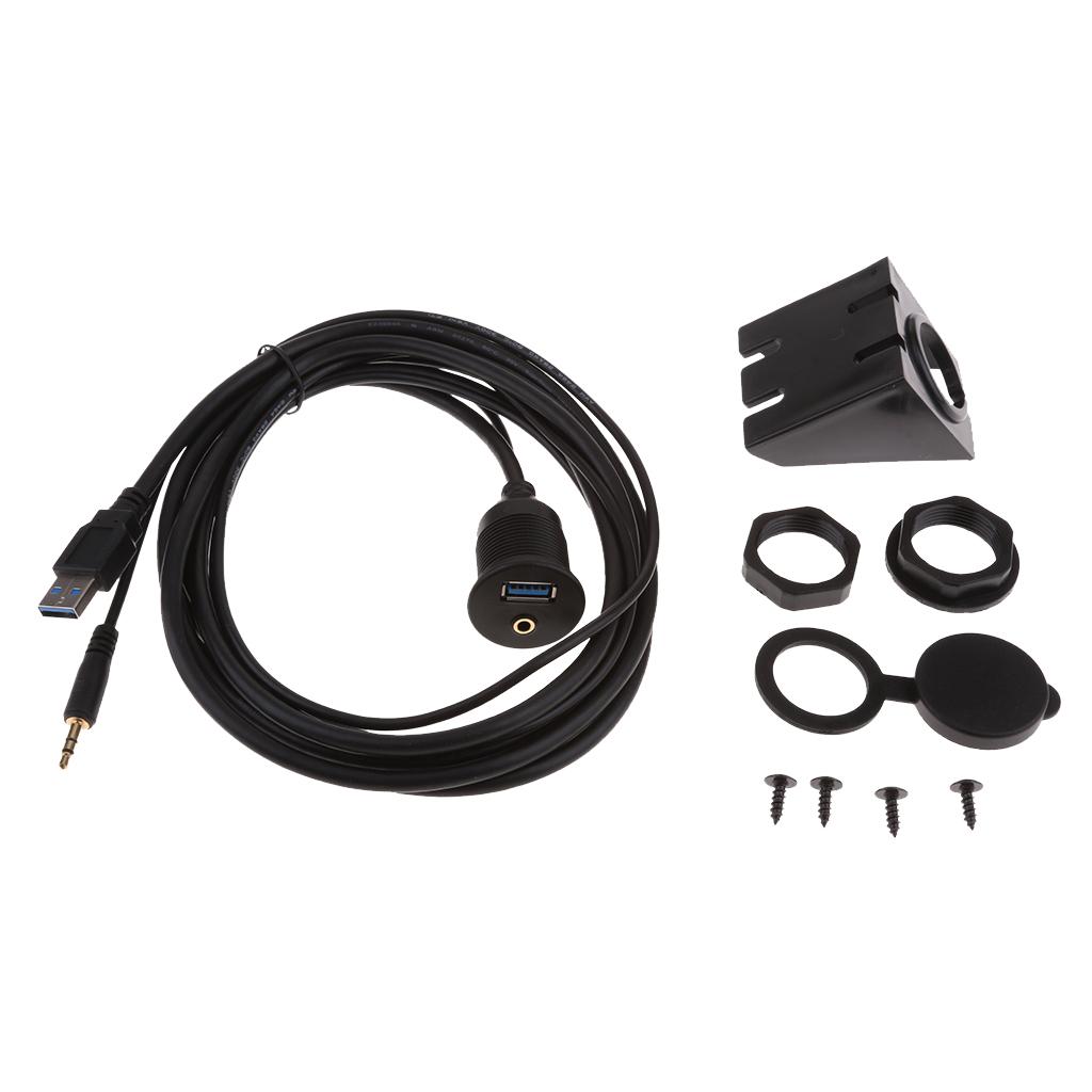 3.5mm AUX Socket Extension USB 3.0 boat Marine Motorcycle board Flush
