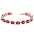 thumbnail image 1 of OVAL GENUINE CHECKERBOARD GARNET (8 X 6) TENNIS BRACELET IN ROSE GOLD :  14K  7.5", 1 of 1
