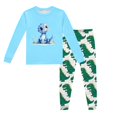 thumbnail image 1 of Ensembles de Pyjama Garçon Enfants Imprimé Dinosaure Col Rond Manches Longues Haut Pantalon Ensemble de Pyjama 2 Pcs Printemps Automne Pyjamas pour Enfants Bleu Clair 2 Ans-3 Ans, 1 of 5