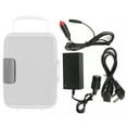 thumbnail image 1 of 4-liter Compact Cooler Warmer Mini Fridge for Cars Trips Homes Dorms（White）, 1 of 8