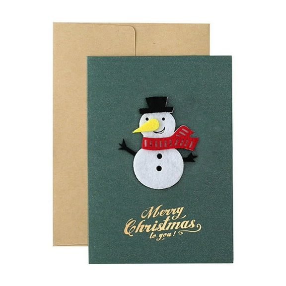 SDNall The Christmas Card, Christmas Cards Holiday, Vintage Christmas Cards, Vintage Pearl Paper Christmas Greeting Card Three Dimensional Blessing Thanksgiving Christmas Blessing Card with Envelope
