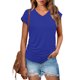thumbnail image 1 of Karight Women's Solid Color T-Shirt Casual Summer Short Sleeve Crewneck Loose Casual Basic Tee Tops Blouse, 1 of 9